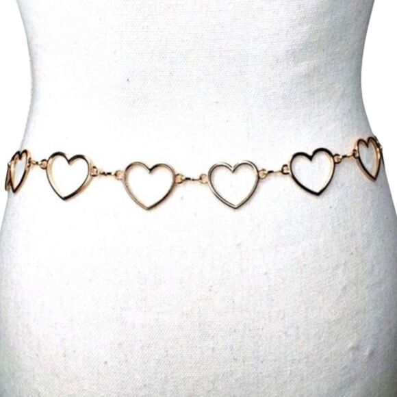 Gold Open Hearted Adjustable Body Jewerly Chain Belts - Picture 4 of 4